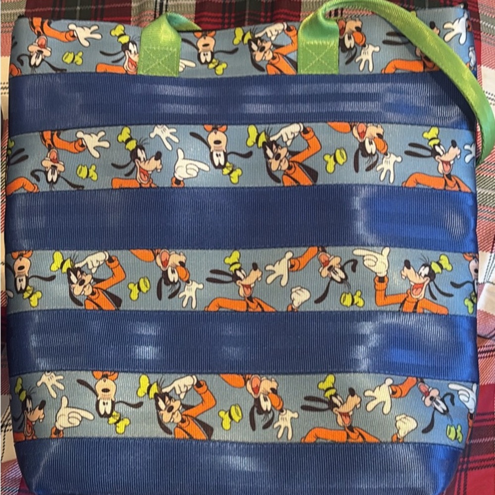Character Print Tote Bag in Blue and Green